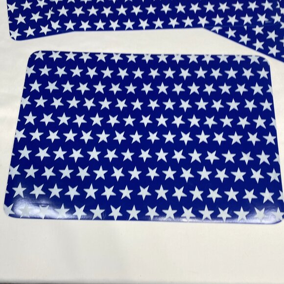 Patriotic Blue w/ White Stars Set of 4 Placemats - Picture 2 of 3